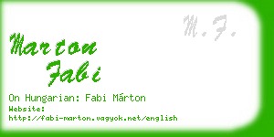 marton fabi business card